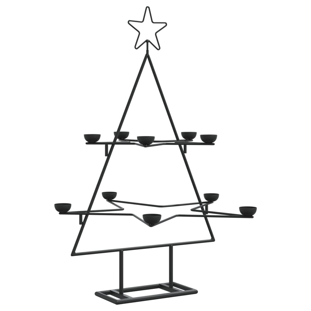 Brad De Crăciun Din Metal Pentru Decor, Negru,