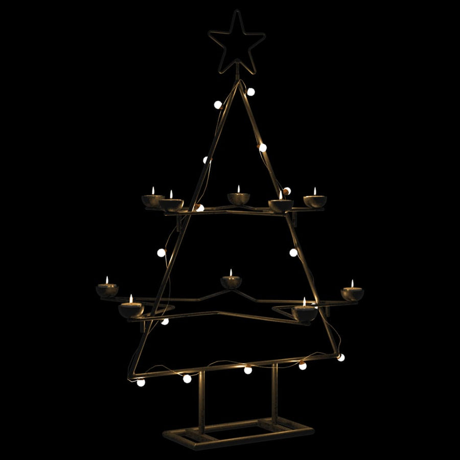 Brad De Crăciun Din Metal Pentru Decor, Negru,