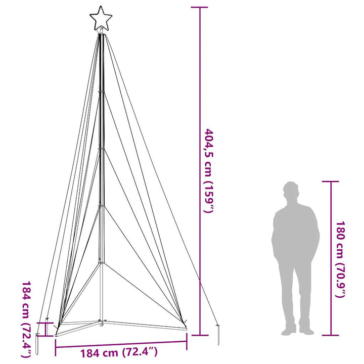 Instalație Brad De Crăciun 615 Led-Uri, Colorat, 404,5 Cm