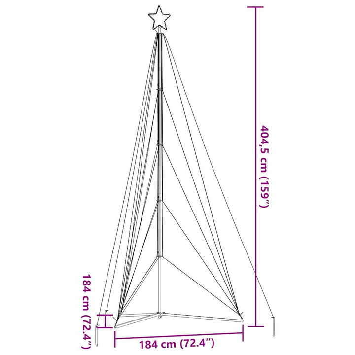 Instalație Brad De Crăciun 615 Led-Uri, Colorat, 404,5 Cm
