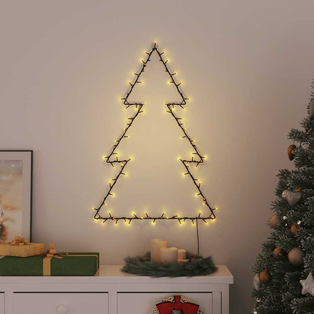 Lumini De Crăciun Siluetă Pom Crăciun 115 Led-Uri Alb Cald Negru