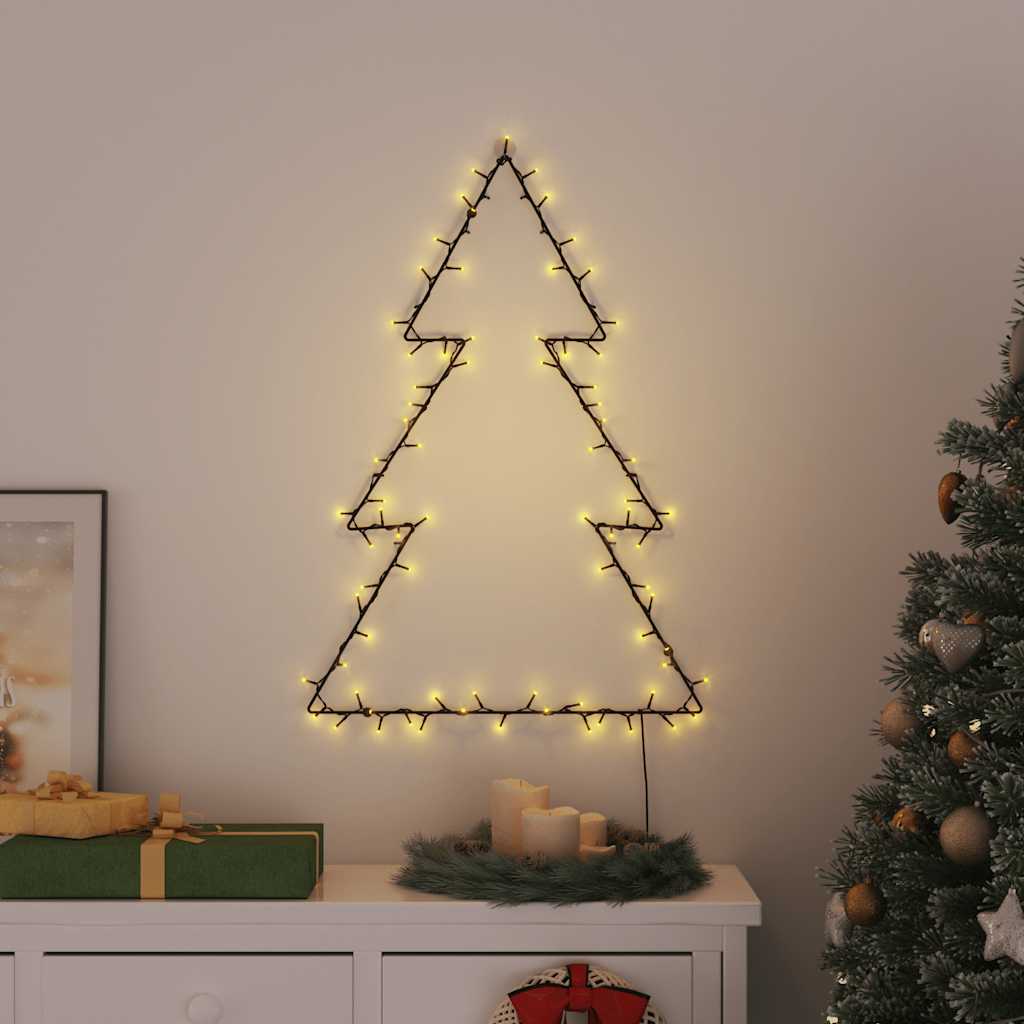 Lumini De Crăciun Siluetă Pom Crăciun 115 Led-Uri Alb Cald Negru