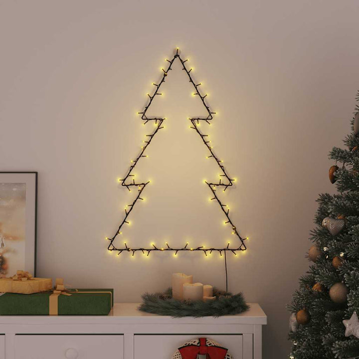 Lumini De Crăciun Siluetă Pom Crăciun 115 Led-Uri Alb Cald Negru