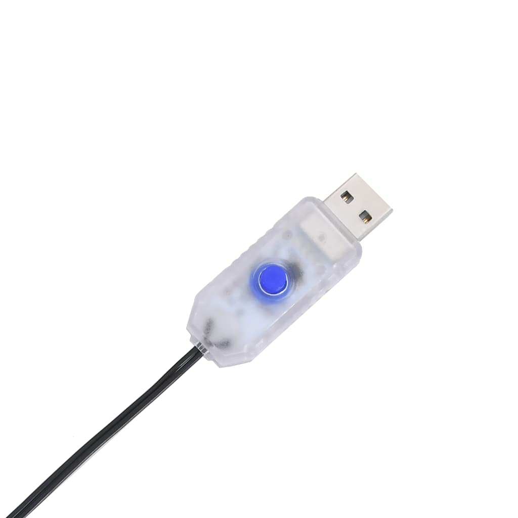 Lumini De Crăciun Siluetă Pom Crăciun 80 Led-Uri Alb Cald Negru