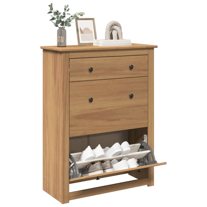 Dulap De Pantofi „Panama”, 80X35X105 Cm, Lemn Masiv De Pin