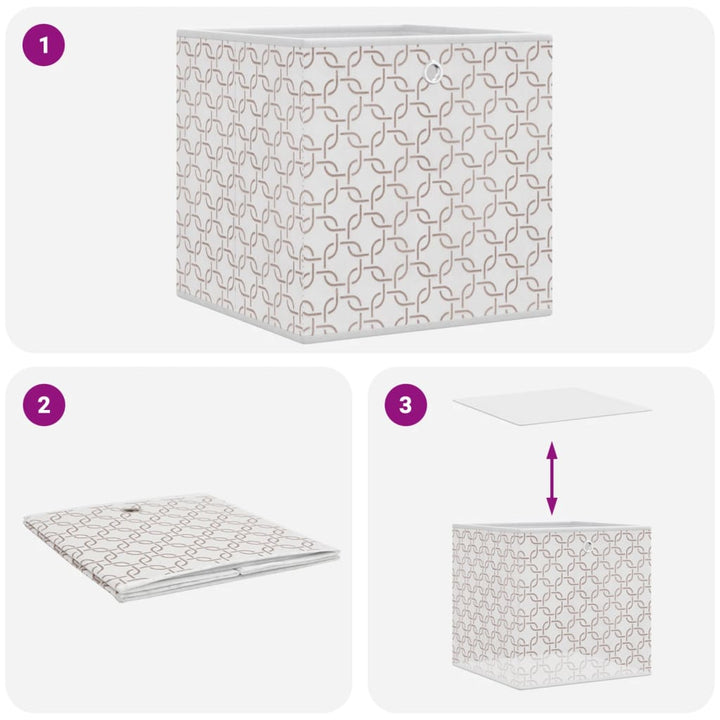 Cutii Depozitare Pliabile 10Buc. 32X32X32Cm Textil Nețesut