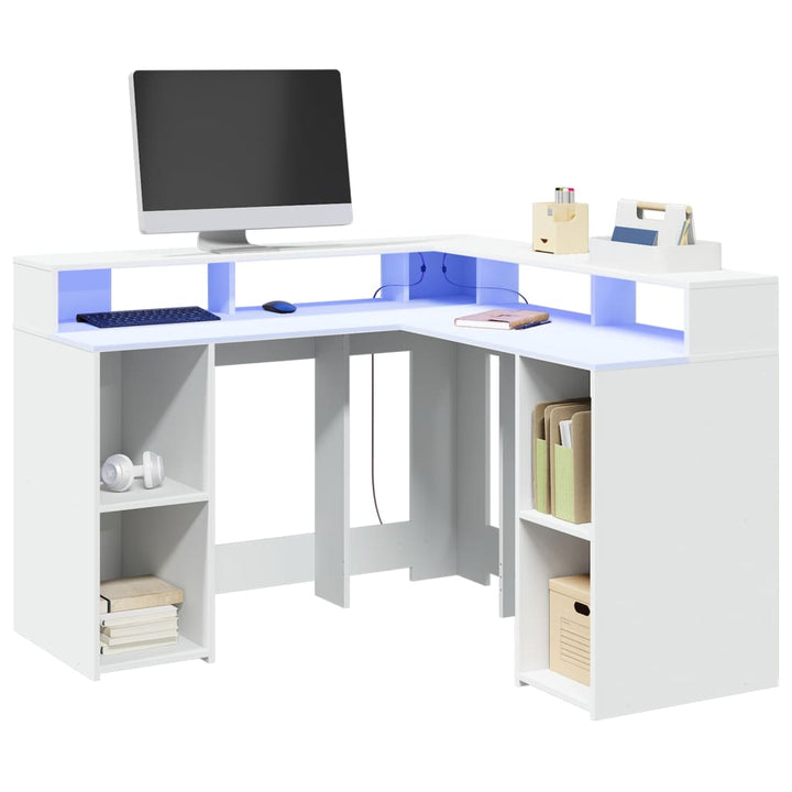 Birou Cu Lumini Led, , , Lemn Prelucrat
