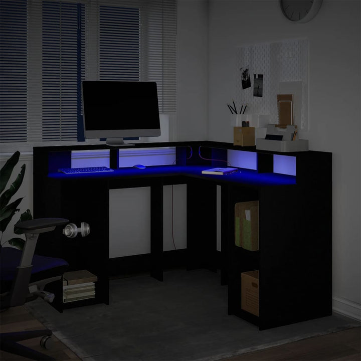 Birou Cu Lumini Led, , , Lemn Prelucrat