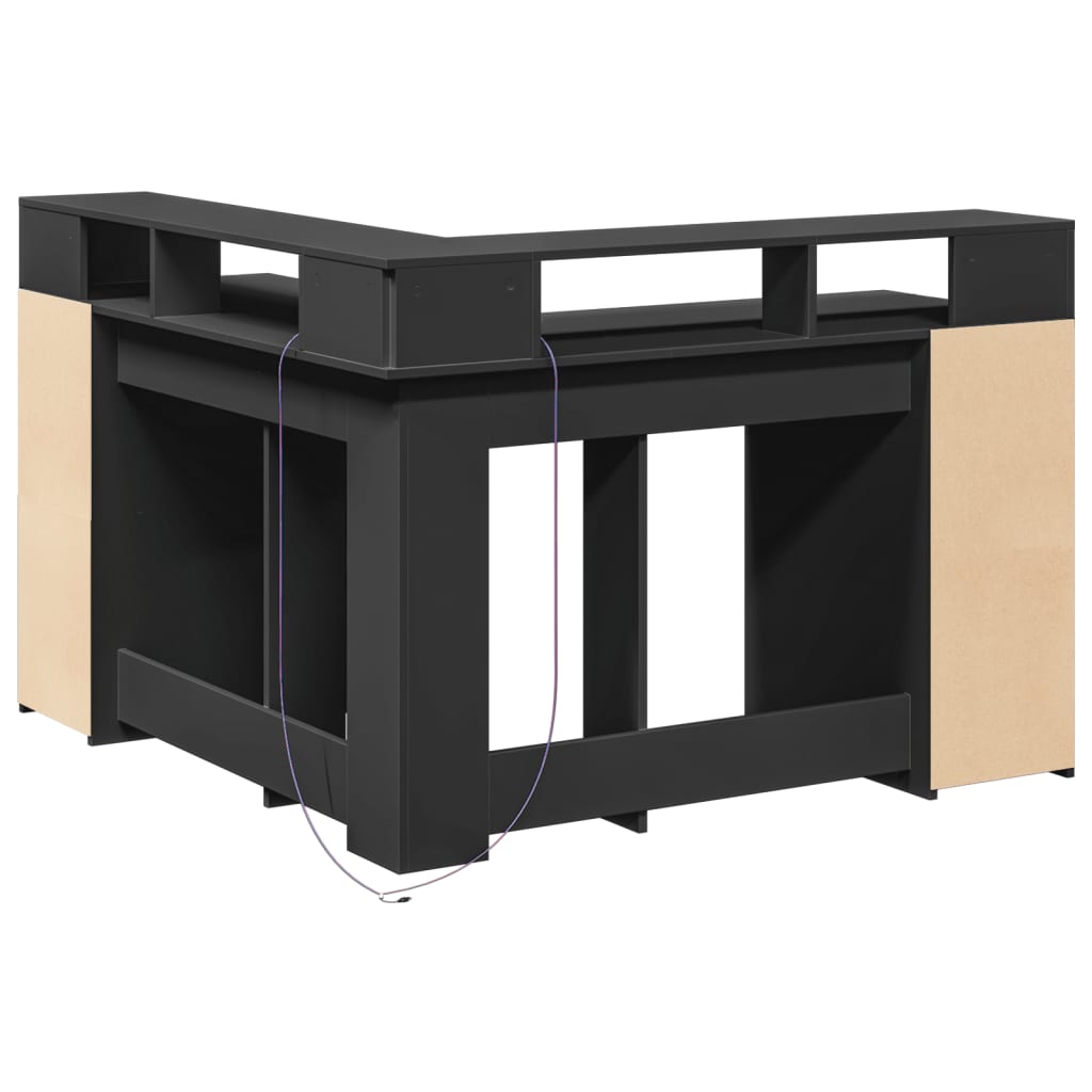 Birou Cu Lumini Led, , , Lemn Prelucrat