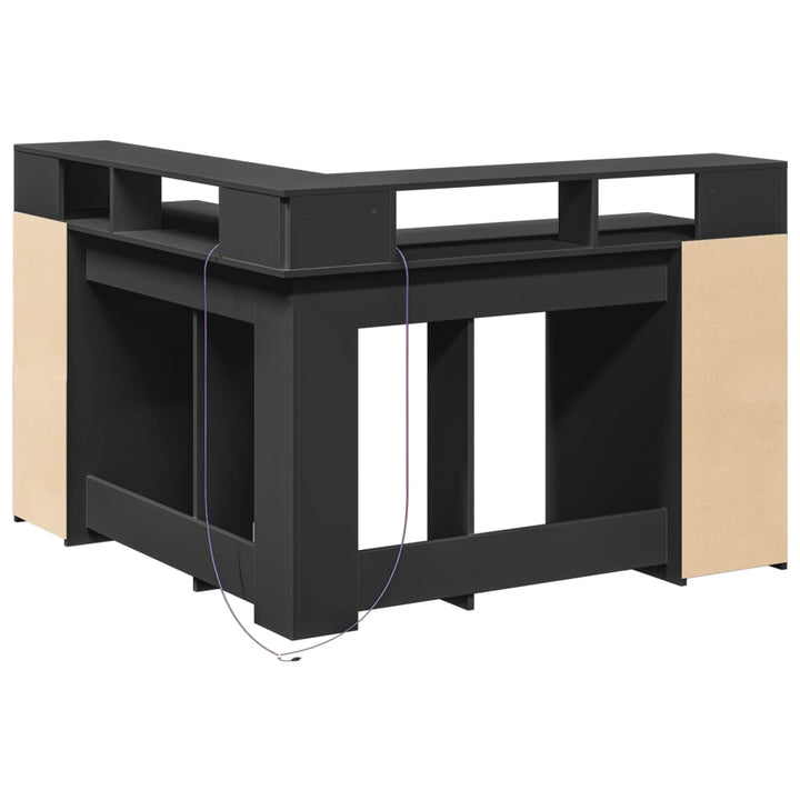 Birou Cu Lumini Led, , , Lemn Prelucrat