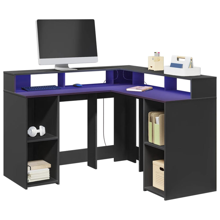 Birou Cu Lumini Led, , , Lemn Prelucrat