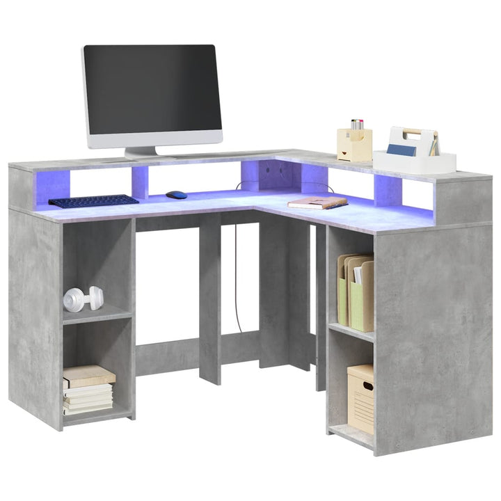 Birou Cu Lumini Led, , , Lemn Prelucrat