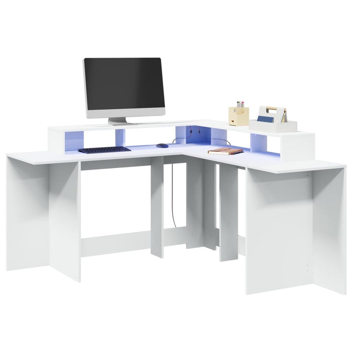 Birou Cu Lumini Led, , , Lemn Prelucrat