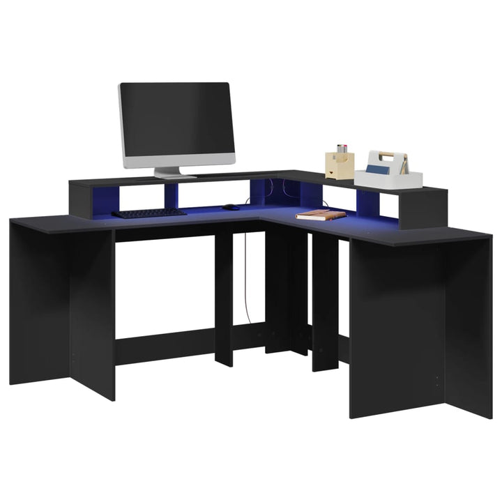 Birou Cu Lumini Led, , , Lemn Prelucrat