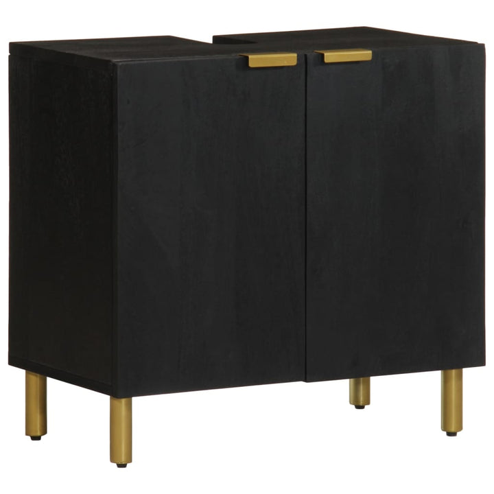 Set Mobilier De Baie, 3 Piese, Negru, Lemn Compozit