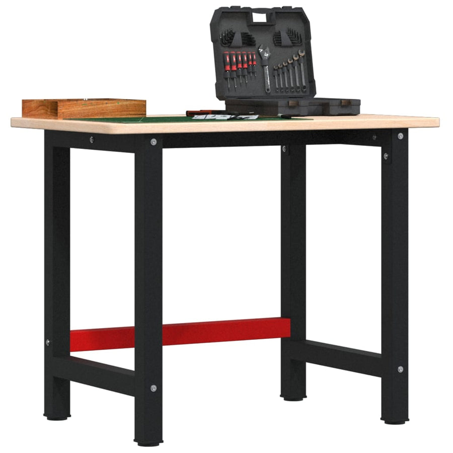 Banc De Lucru 100X60X81,5 Cm Lemn Masiv Stejar, Dreptunghiular