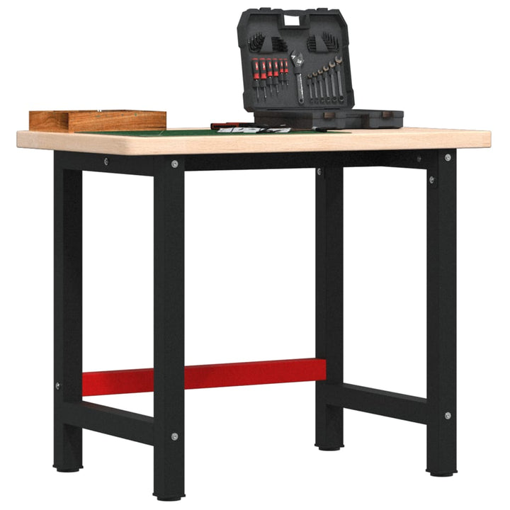 Banc De Lucru 100X60X81,5 Cm Lemn Masiv Stejar, Dreptunghiular