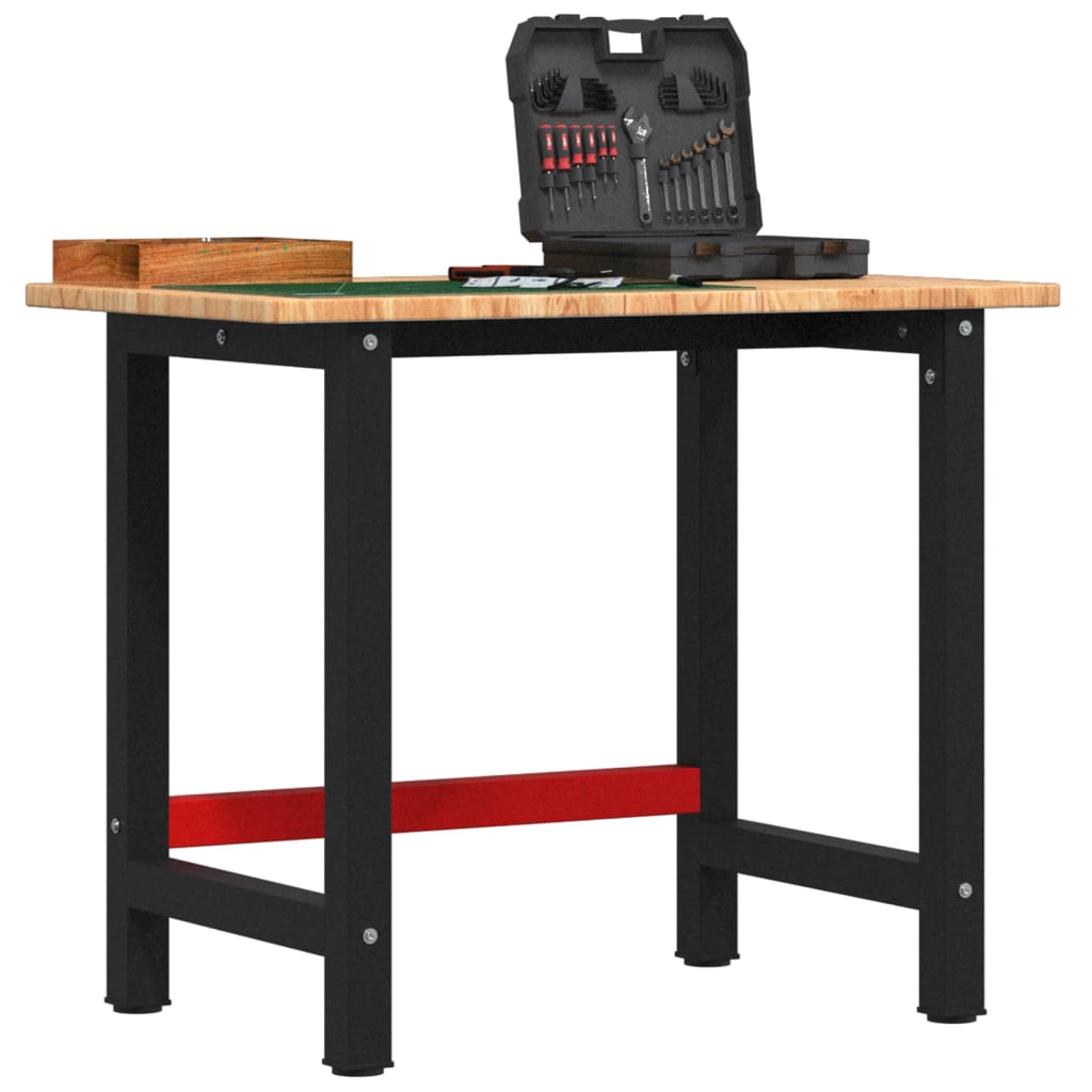 Banc De Lucru 100X60X81,5 Cm Lemn Masiv Stejar, Dreptunghiular