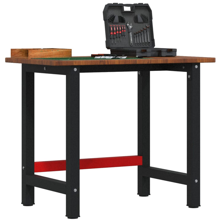 Banc De Lucru 100X60X81,5 Cm Lemn Masiv Stejar, Dreptunghiular