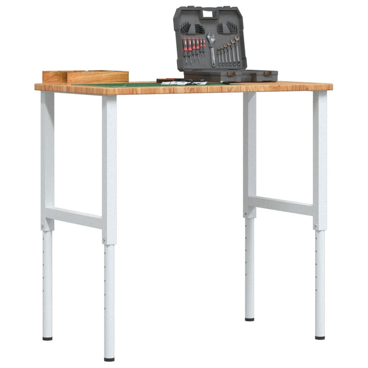 Banc Lucru Maro 100X60X(71,5-98)Cm Lemn Masiv Stejar Dreptunghi