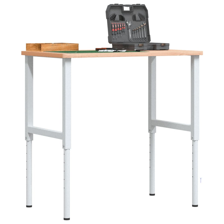 Banc De Lucru 100X60X(73-99,5) Cm Lemn Masiv Fag Dreptunghiular