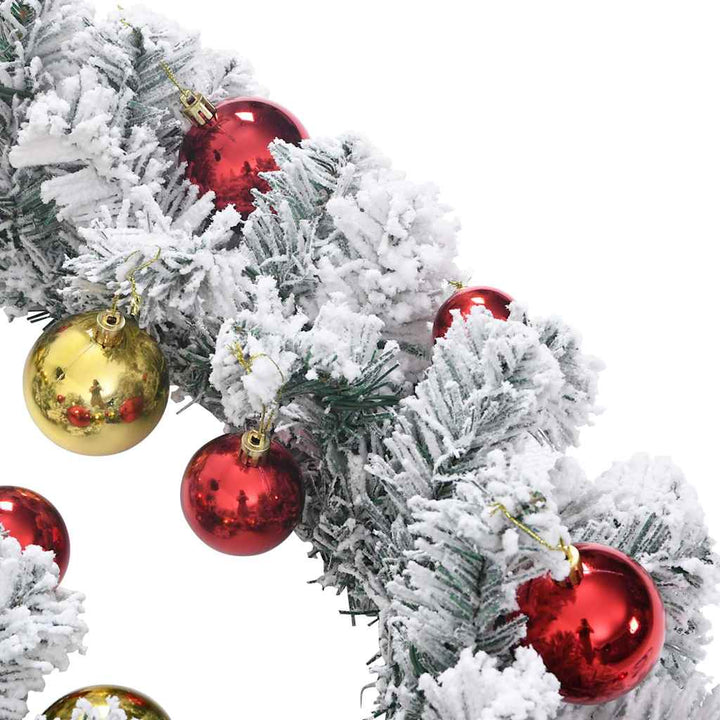 Ghirlandă De Crăciun Cu Globuri Și Lumini Led, Verde, 10 M, Pvc
