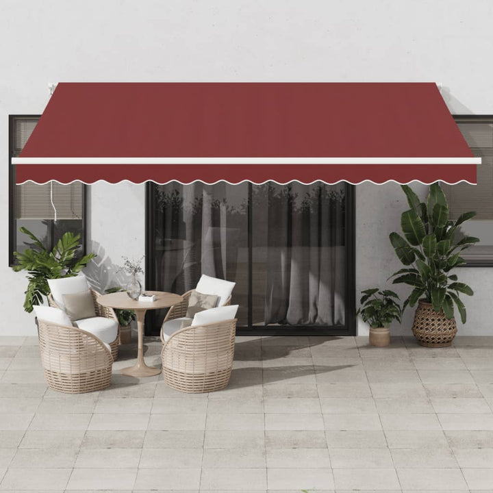 Copertină Retractabilă Automat, Portocaliu & Maro,