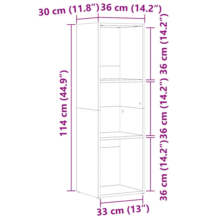 Dulap Cu Cărți Din 36X30X Din Lemn Prelucrat
