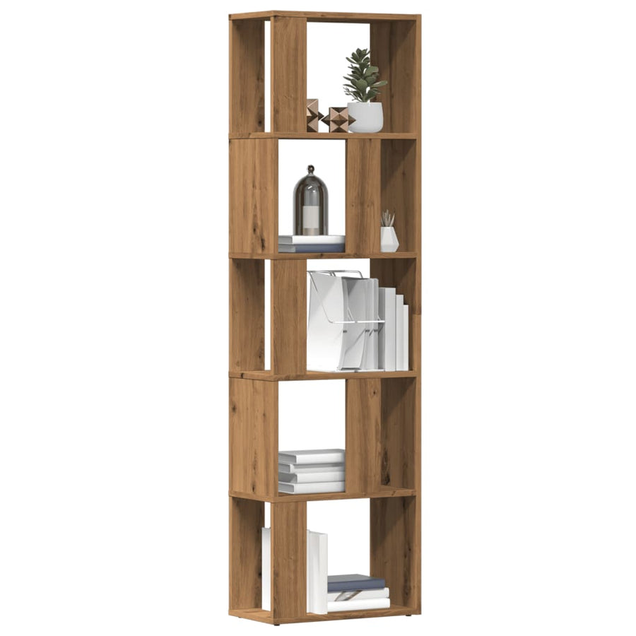 Bibliotecă, Stejar Artizanal, 45X24X159 Cm, Lemn Prelucrat