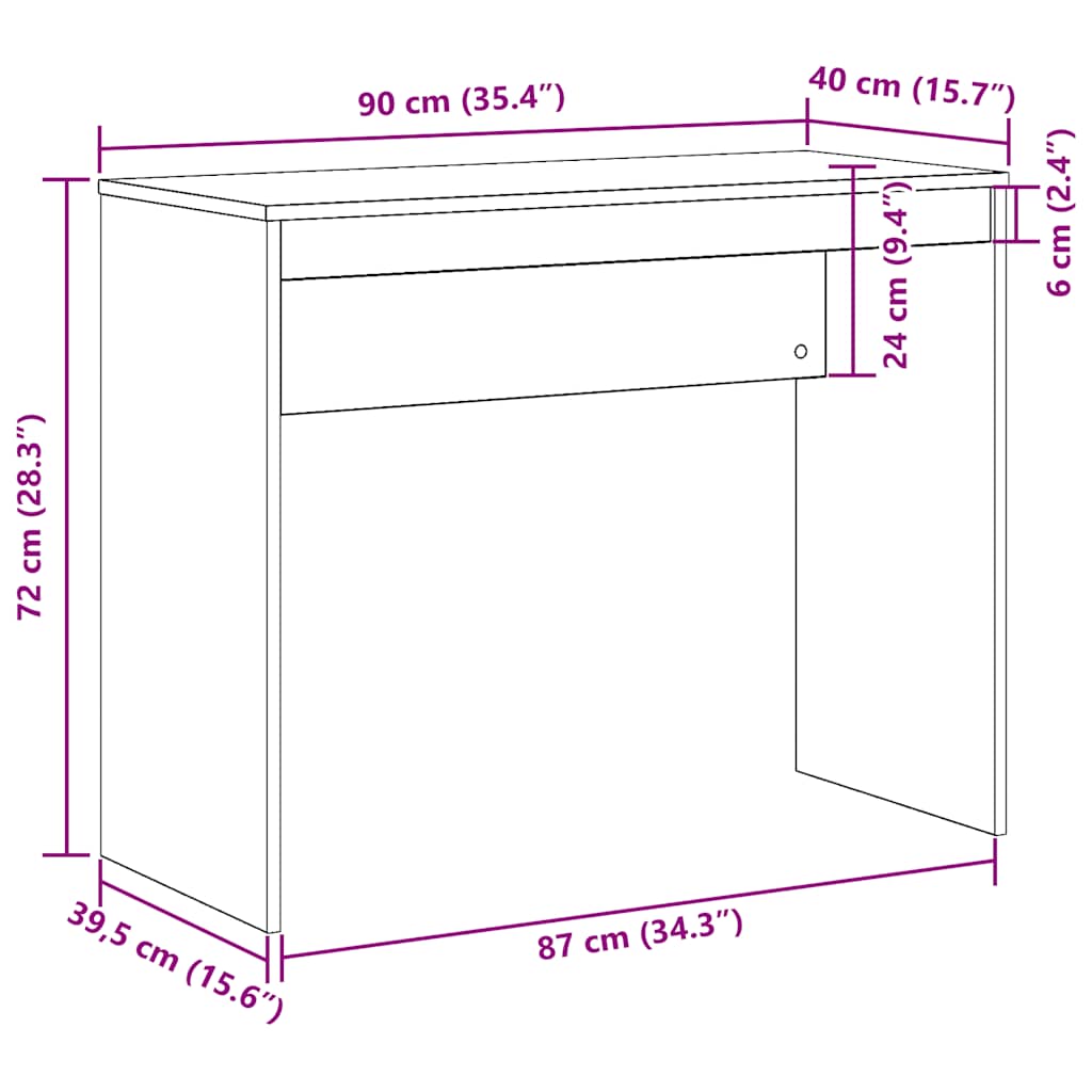 Birou, , 90X40X72 Cm, Lemn Prelucrat