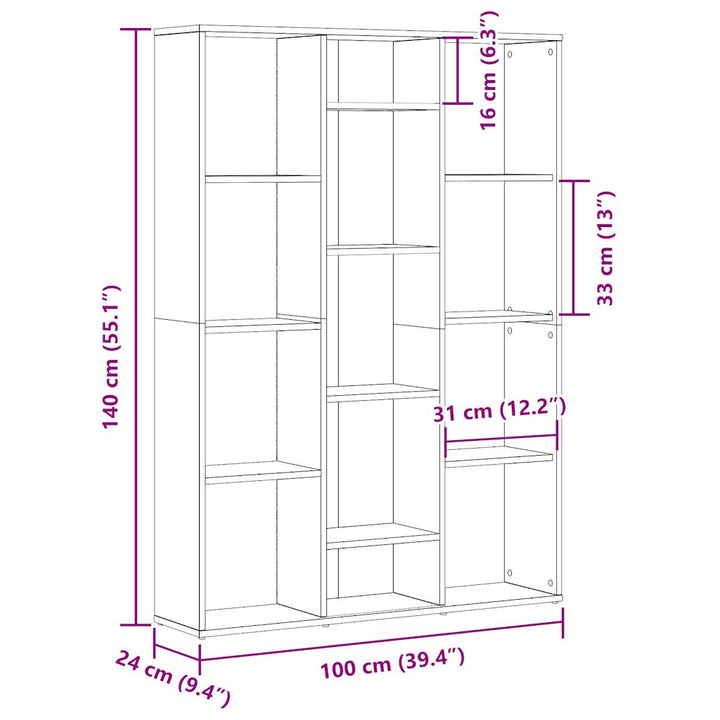 Separator Cameră/Bibliotecă, 100X24X140 Cm Pal