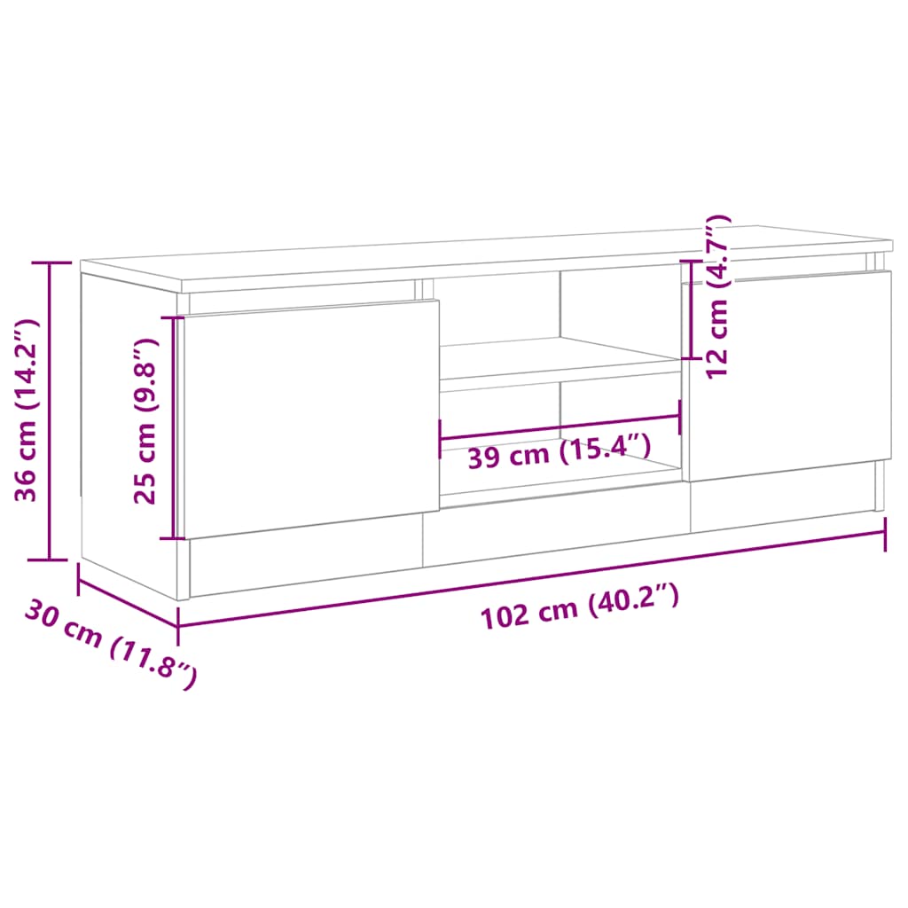 Dulap Tv, , 102X30X36 Cm, Lemn Prelucrat