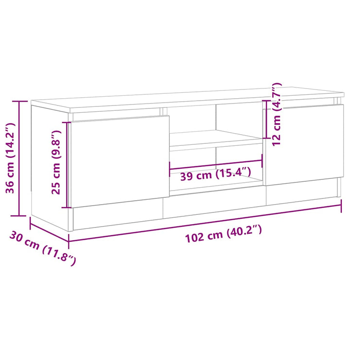 Dulap Tv, , 102X30X36 Cm, Lemn Prelucrat
