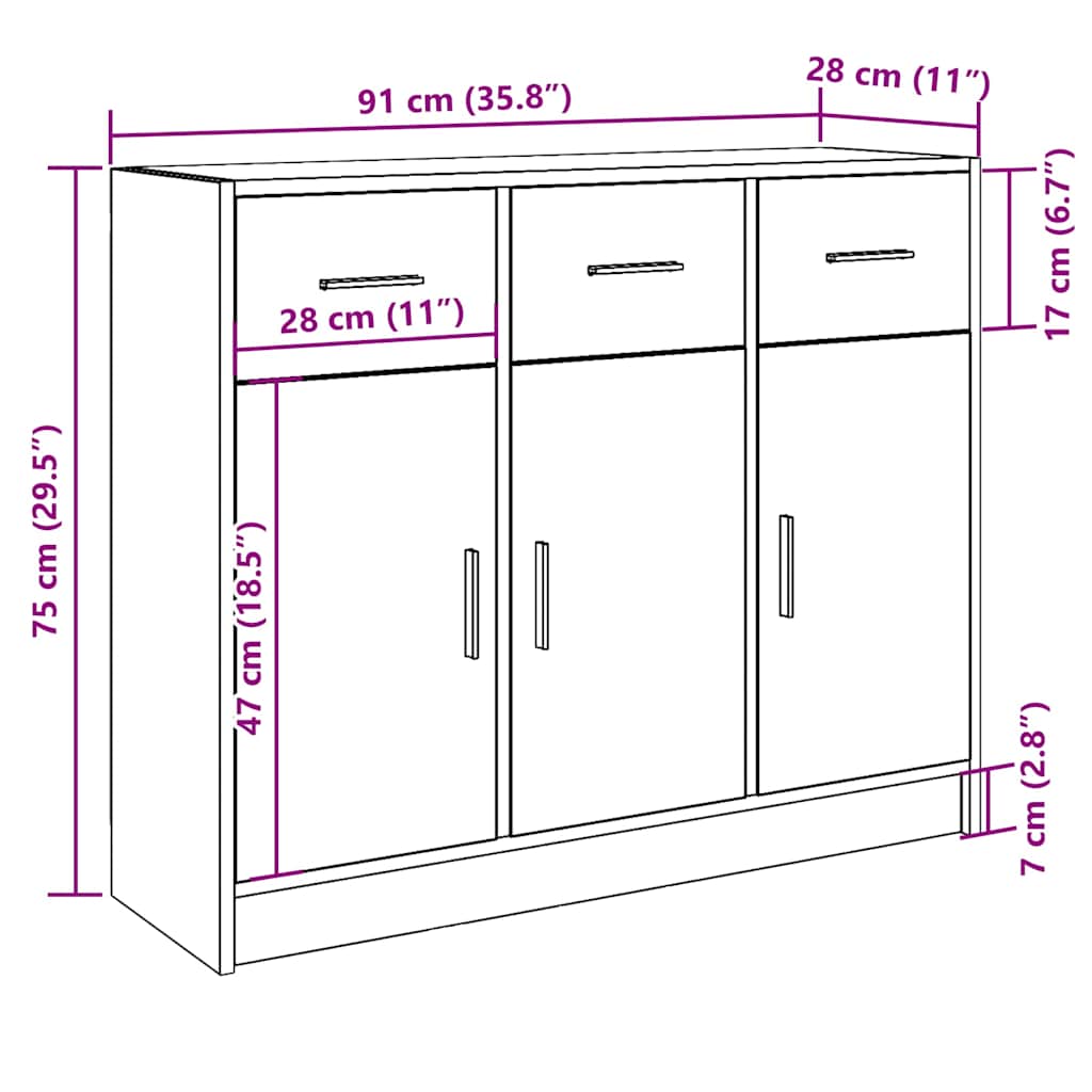 Dulap, , 91X28X75 Cm, Lemn Prelucrat