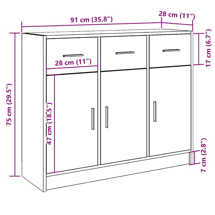 Dulap, , 91X28X75 Cm, Lemn Prelucrat