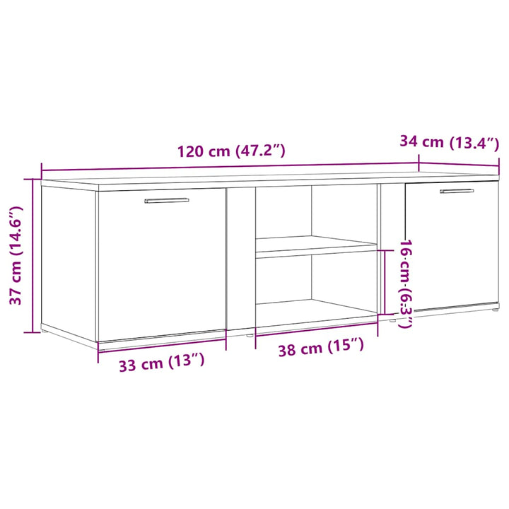 Dulap Tv 120X34X37 Cm Lemn Prelucrat