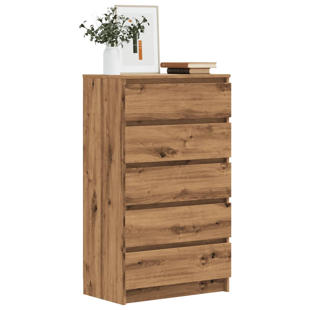 Dulap Cu Sertar, Stejar Fumuriu, 60X36X103 Cm, Lemn Prelucrat