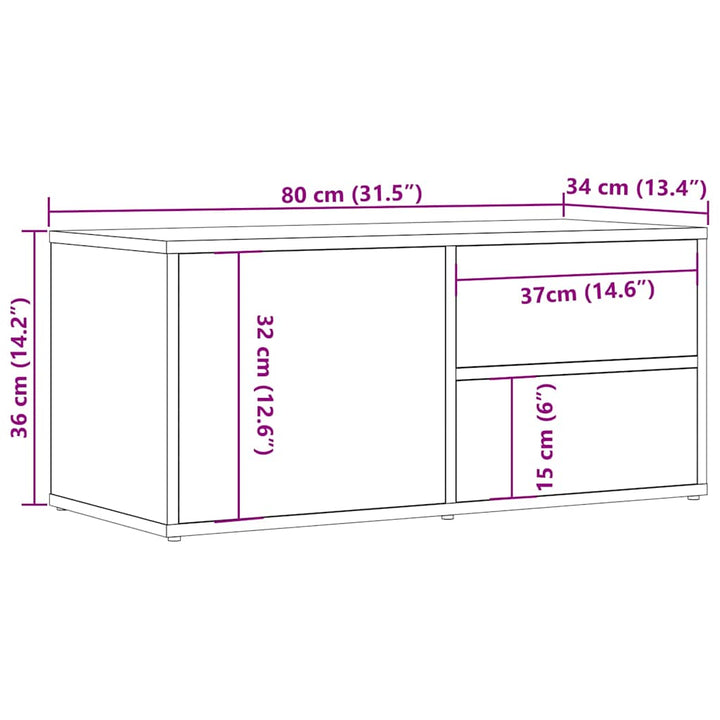 Dulap Tv 80X34X35,5 Cm Lemn Prelucrat
