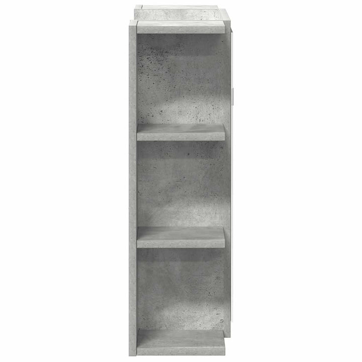 Dulap De Baie Cu Oglindă, Gri Beton, 80 X 20,5 X 64 Cm, Pal
