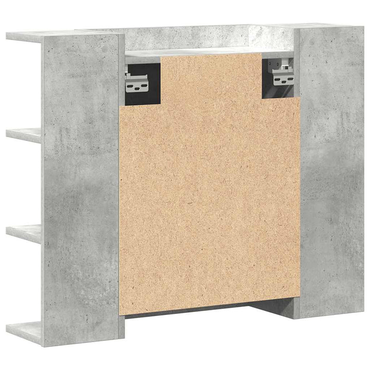 Dulap De Baie Cu Oglindă, Gri Beton, 80 X 20,5 X 64 Cm, Pal