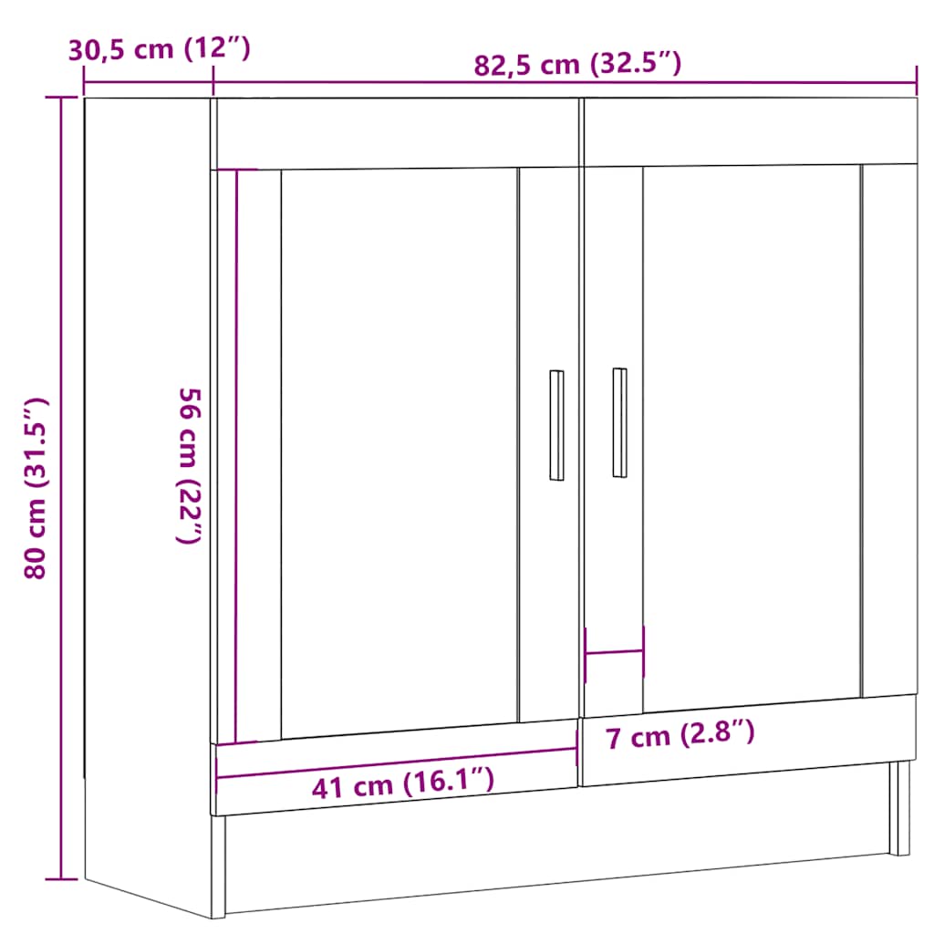 Bibliotecă, , 82,5X30,5X, Lemn Prelucrat