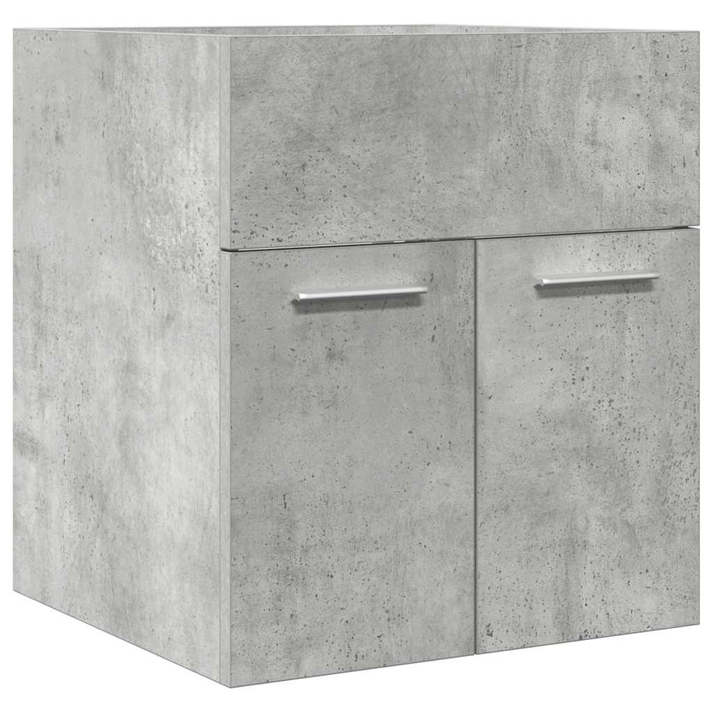 Dulap De Chiuvetă Baie, Gri Beton 41X38,5X46 Cm Lemn Prelucrat