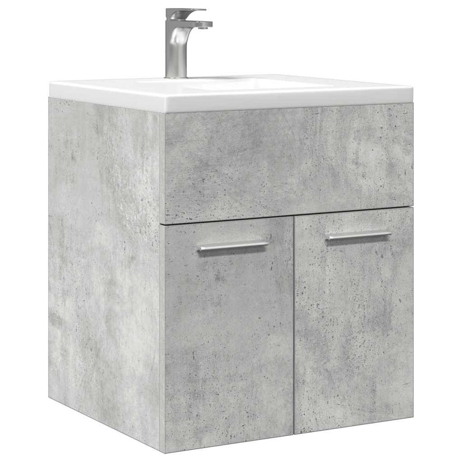 Dulap De Chiuvetă Baie, Gri Beton 41X38,5X46 Cm Lemn Prelucrat