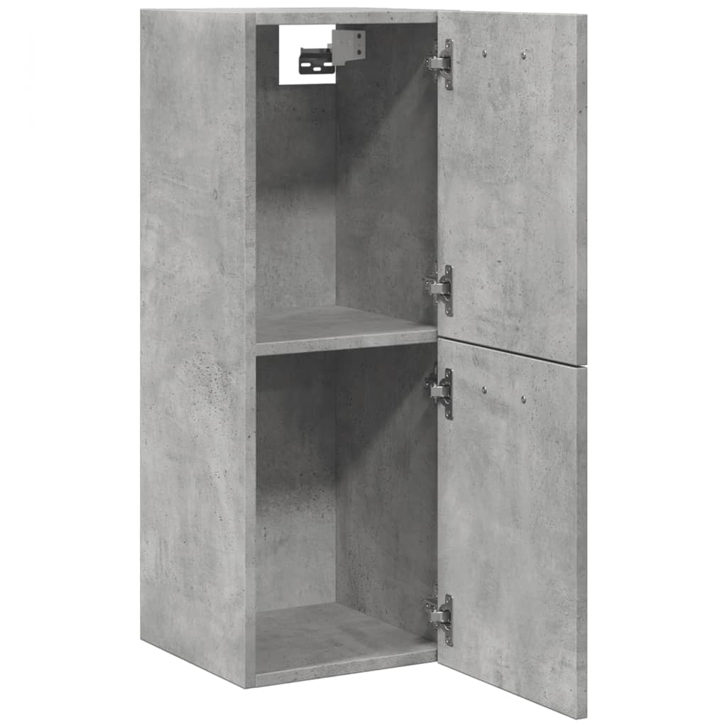 Dulap Suspendat De Baie, Gri Beton, 30X30X80 Cm, Lemn Prelucrat