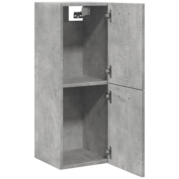 Dulap Suspendat De Baie, Gri Beton, 30X30X80 Cm, Lemn Prelucrat
