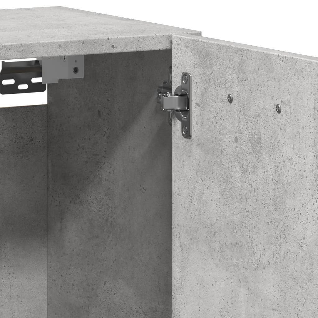 Dulap Suspendat De Baie, Gri Beton, 30X30X80 Cm, Lemn Prelucrat