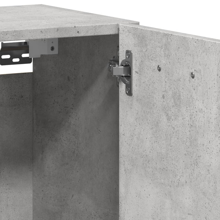 Dulap Suspendat De Baie, Gri Beton, 30X30X80 Cm, Lemn Prelucrat