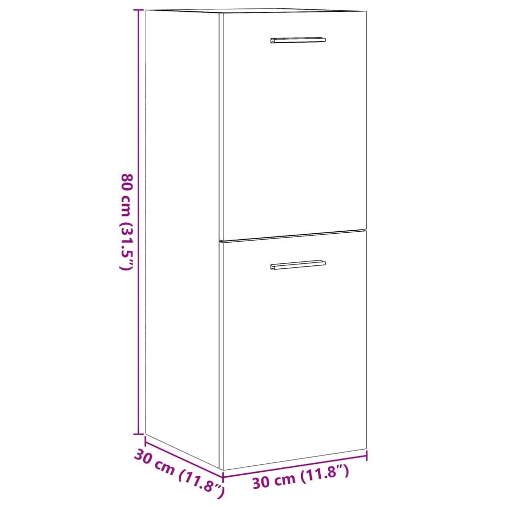 Dulap Suspendat De Baie, , 30X30X80 Cm, Lemn Prelucrat