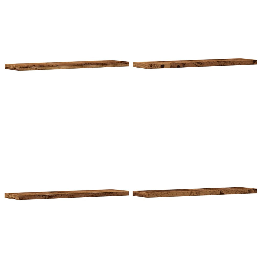 Rafturi Perete 4 Buc., Lemn Vechi, 40X10X1,5 Cm, Lemn Prelucrat