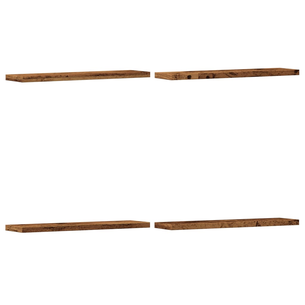 Rafturi Perete 4 Buc., Lemn Vechi, 40X10X1,5 Cm, Lemn Prelucrat